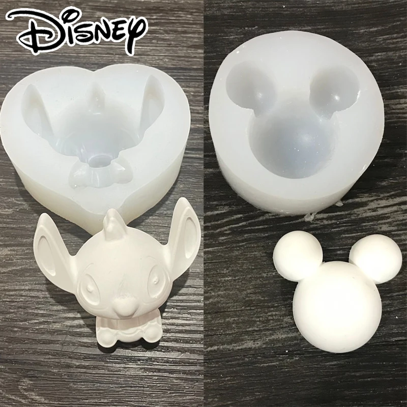 Disney Mickey Mouse Stitch Silicone Mould Cartoon Candle Mold DIY Handmade Soap Plaster Resin Molds Bakeware Cake Baking Tools