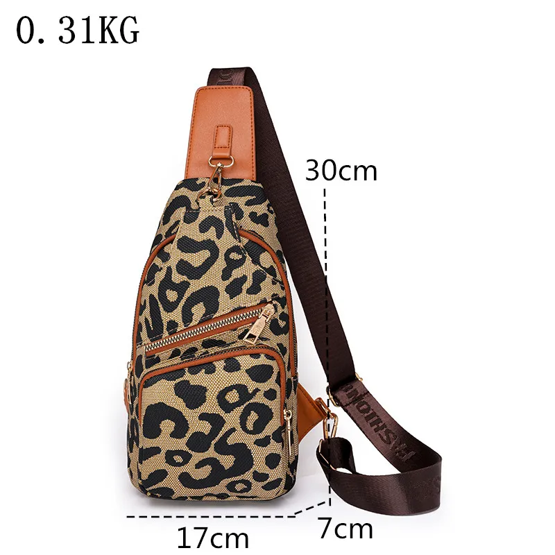 Borsa a tracolla con stampa leopardata europea e americana di moda da donna