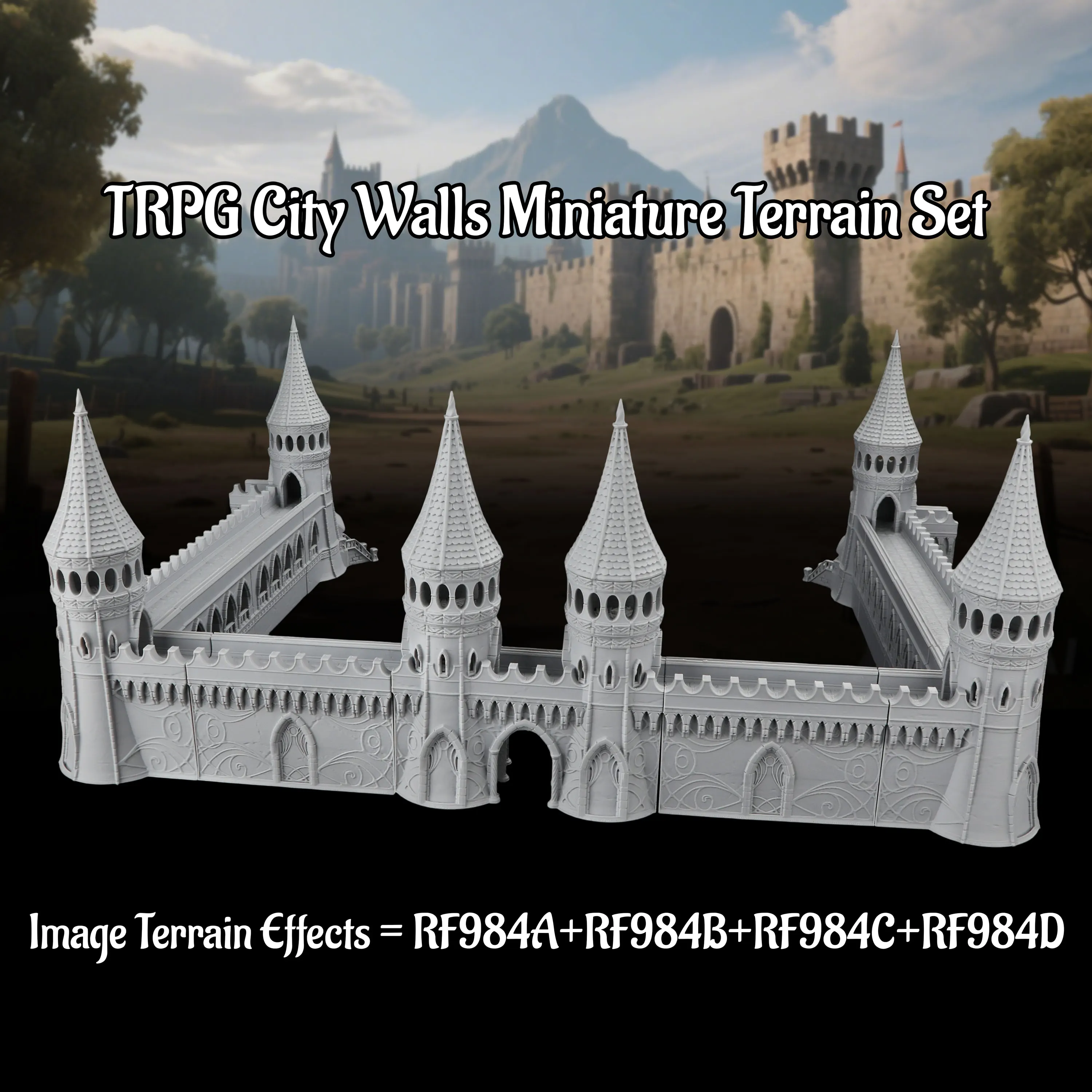 RPG Modular City Walls Terrain – TRPG Miniature for Imperial Castle Defense, Immersive Diorama Buildings for Campaigns