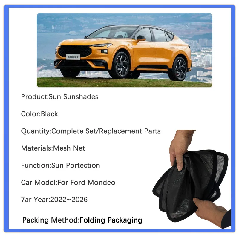 Car Sunshades For Ford Mondeo Taurus MK5 2023 2024 2025 2026 Anti-UV Curtain Window Visor Sun Shade Coverage Covers Auto Accesso