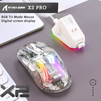 Attack Shark X2 Pro Wireless Gaming Mouse RGB, Tri-Mode Bluetooth, Silent Click, Battery Display, Magnetic Charging Dock
