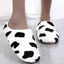 Winter Indoor Slippers Men Women Warm Short Plush Slippers Home Quiet Floor Slides Shoes Soft Male Female Cotton Milk Slippers