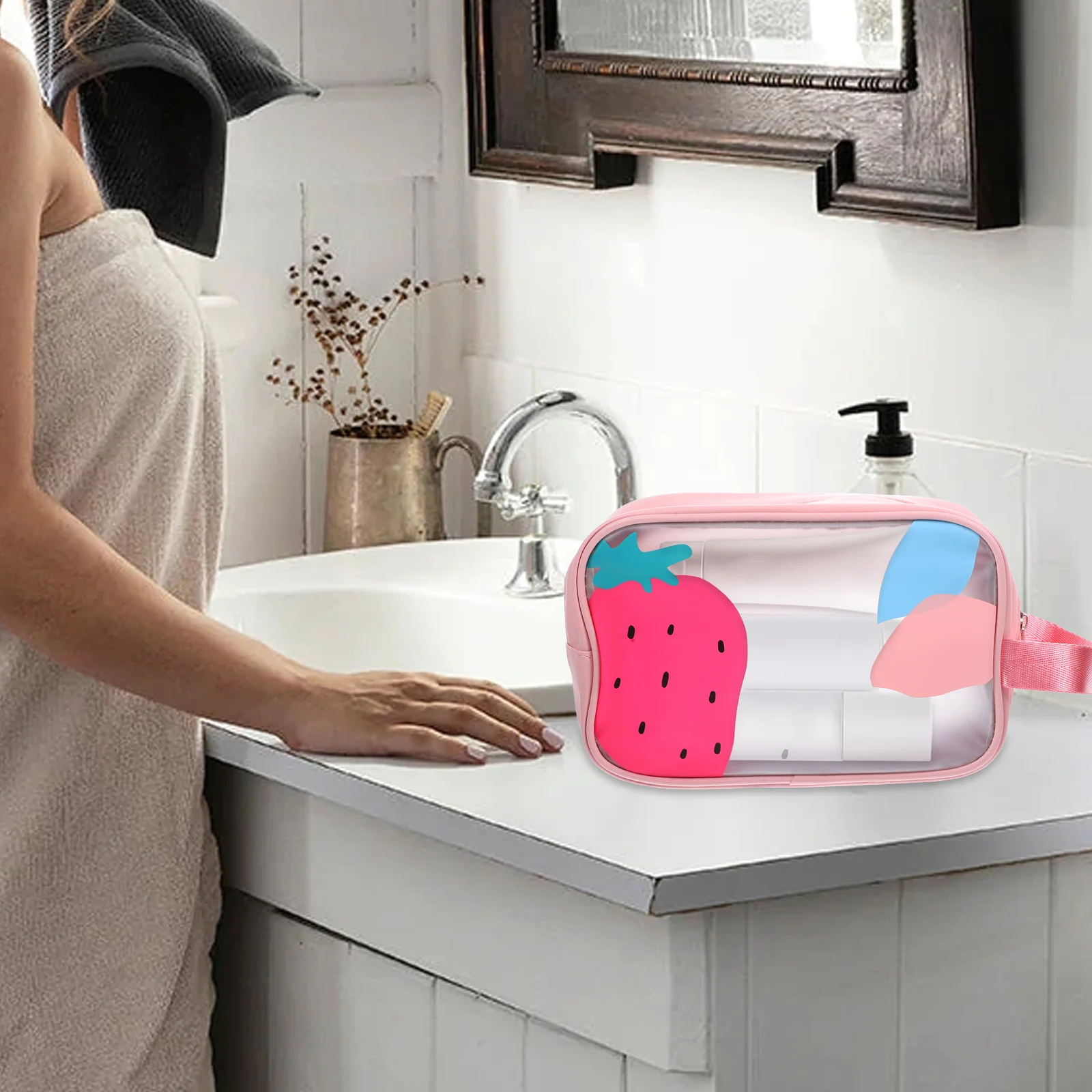 Waterproof Toiletry Bag Dry Wet Separated Portable Travel Organizer For Makeup Electronics Gym Camping Hiking Vacation