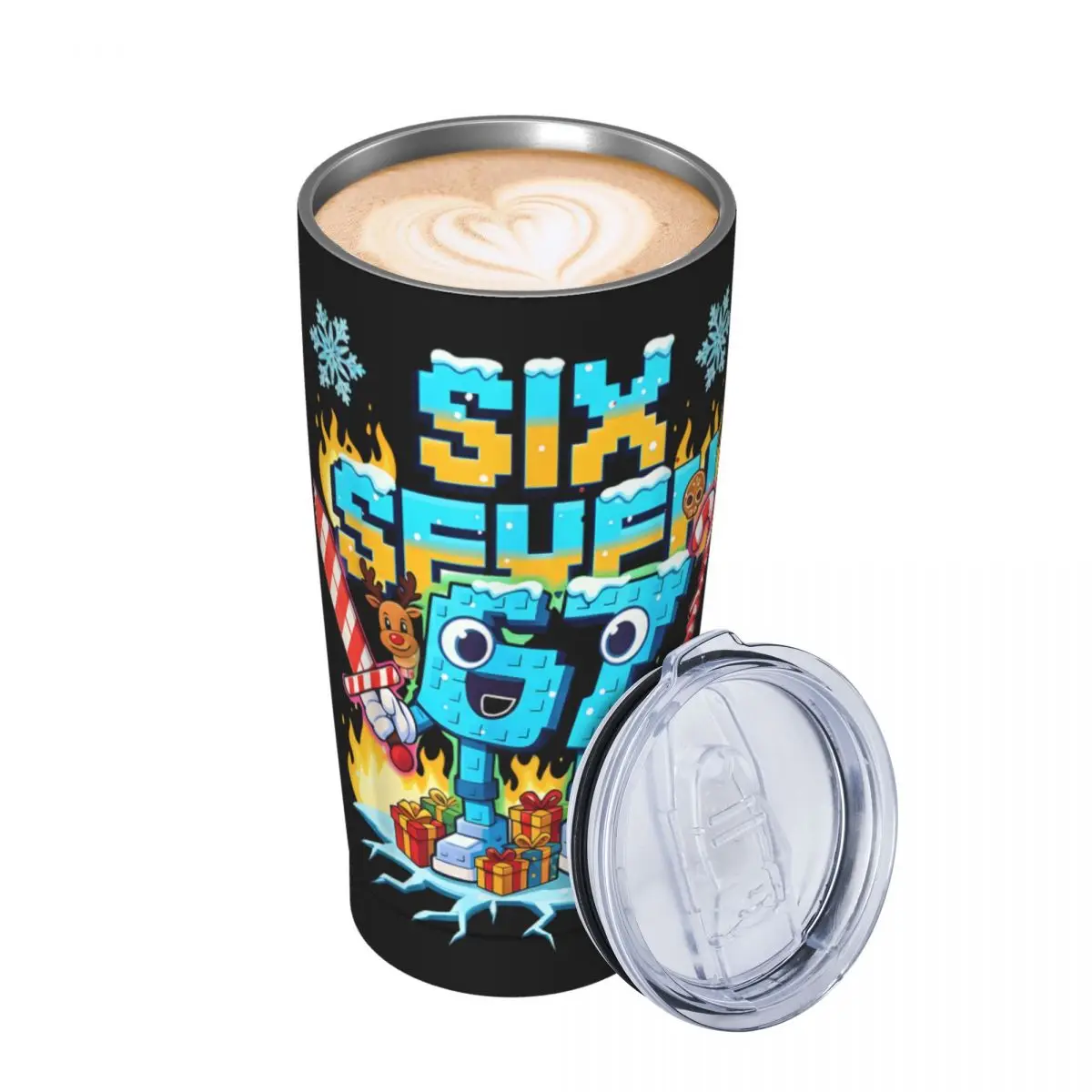 Kids Meme 67 Six Seven 6 7 Italian Brainrot Insulated Tumbler with Lid Stainless Steel Thermal Mug Double Wall Car Bottle Cups