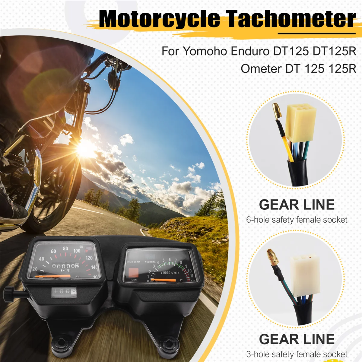 Motorcycle Gauges Cluster Speedometer Tachometer for Yamaha Enduro DT125 DT125R Speedometer DT 125