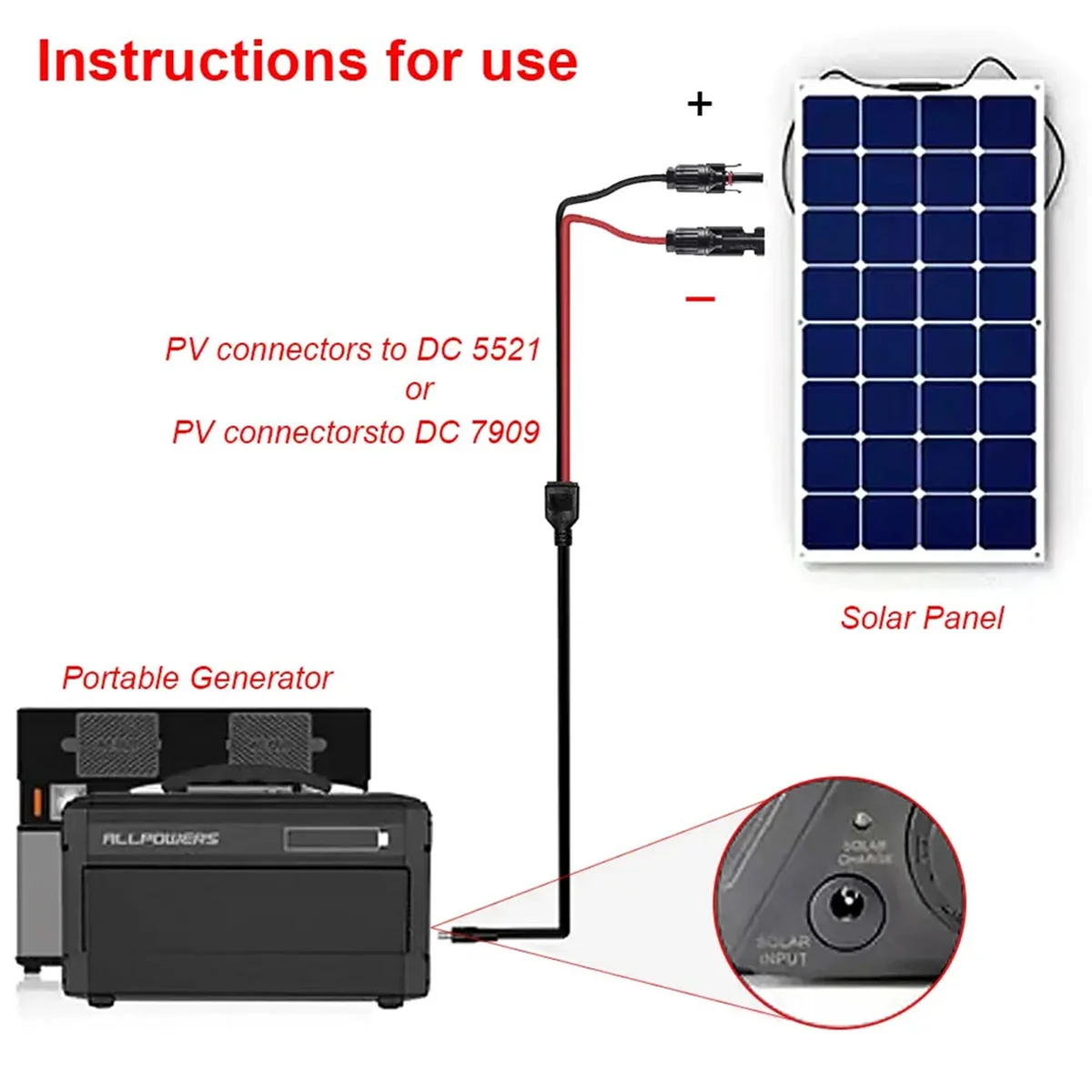 

T36C DC5521 Solar System Energy Storage Battery Solar Connector PV Panel Sealing Plug Wiring Cable