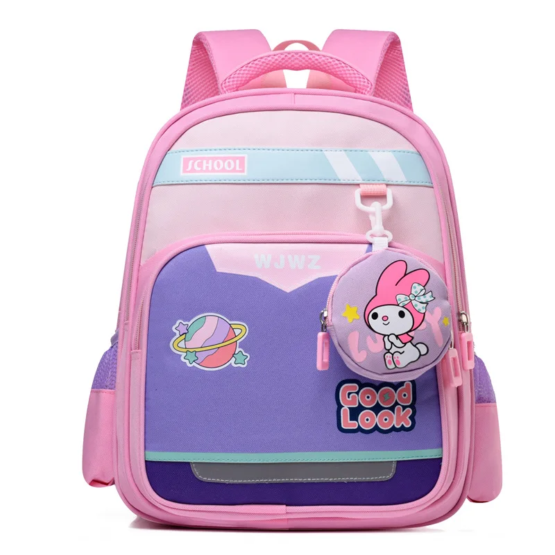 Sanurgente Melody Cartable pour garçons et filles, sac à dos étudiant, sac à dos décontracté, réduction de la charge, dessin animé mignon, polyvalent, nouveau