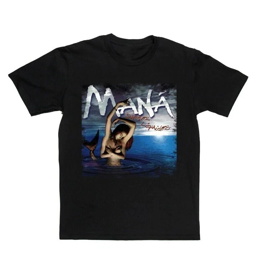 Camiseta masculina da banda Maná - Sueños Liquidos, presente para fãs, estilo Harajuku.