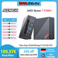 ACEMAGIC AM06Pro Mini PC AMD Ryzen 7 5700U 32GB DDR4 512GB SSD Mini Computer 4K Triple Display Dual Ethernet WiFi6 BT5.2