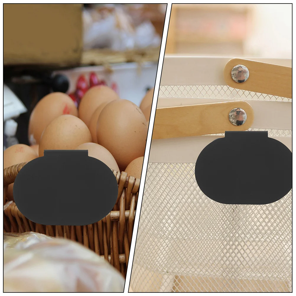 

12Pcs Price Tag Display Clips Black Chalkboard Label Holder Rewritable Basket Labels for Pantry Storage Bin Organization