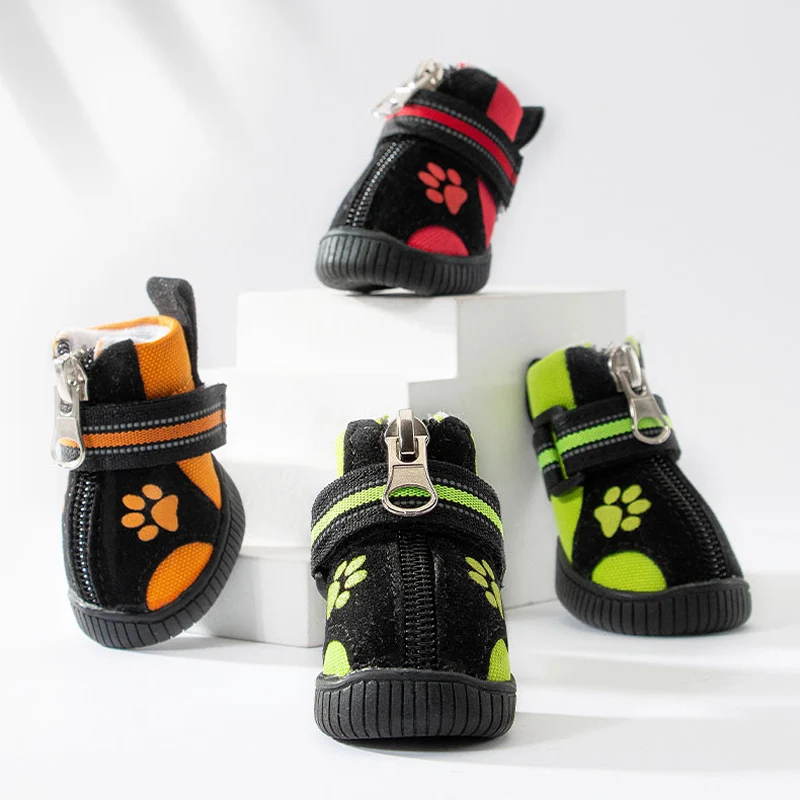 Paw Shoes For Small Dogs Medium Large All Breed Pet Boots Sneakers Chihuahua Poodle York 4pcs/set Foot Accessories Wear 8 Sizes