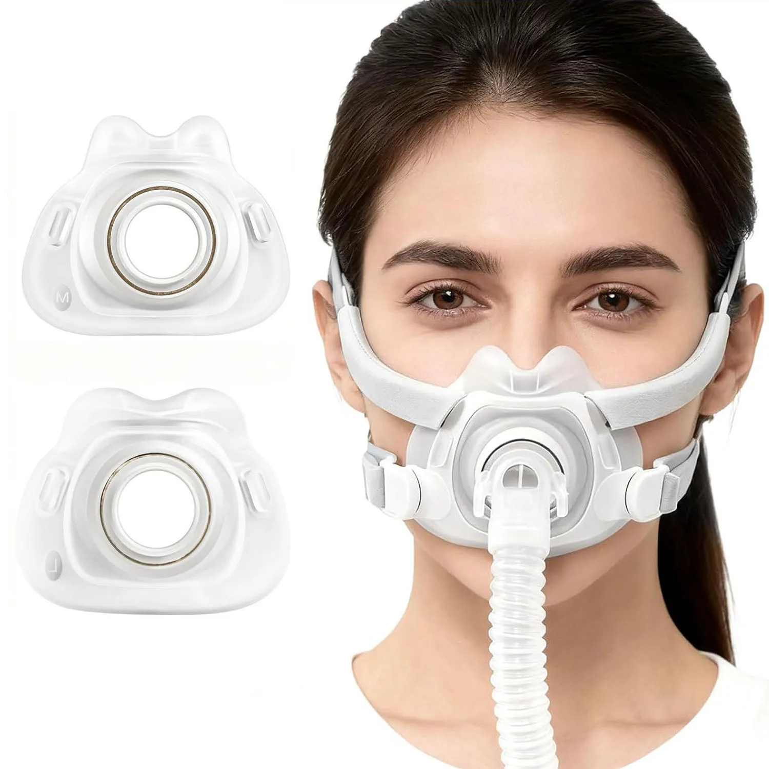CPAP Replacement Full Face Mask Cushion Soft Silicone Seal Compatible with AirFit F40 Mask Frame Sleep Machine Accessories M/L