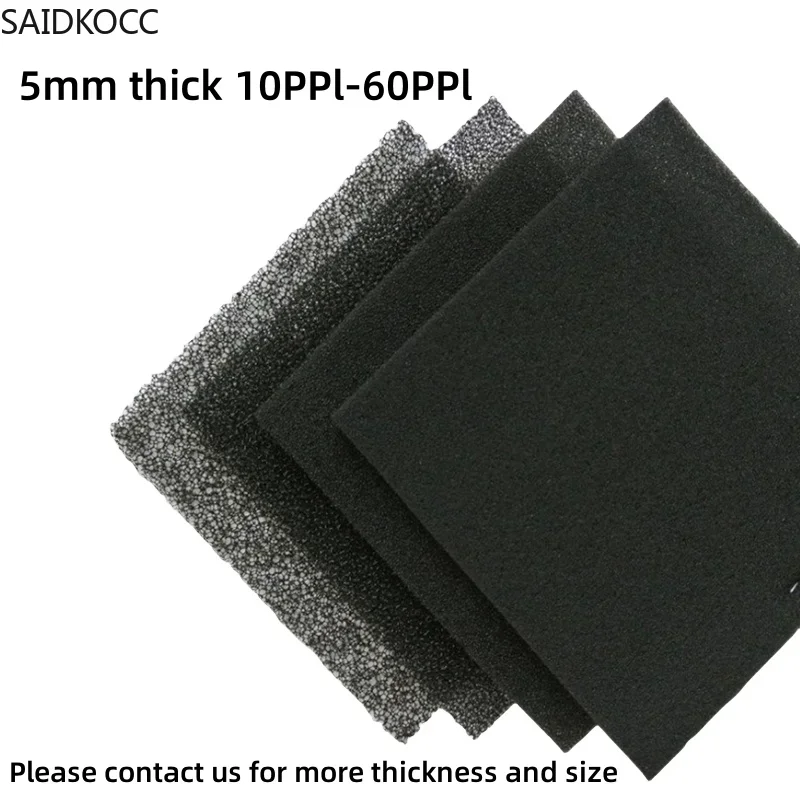 SAIDKOCC 5mm 10PPI - 60PPI Polyurethane PU Dust Filter Air Compressor Dustproof Sound-Absorbing Filter Cotton Reticular Sponge