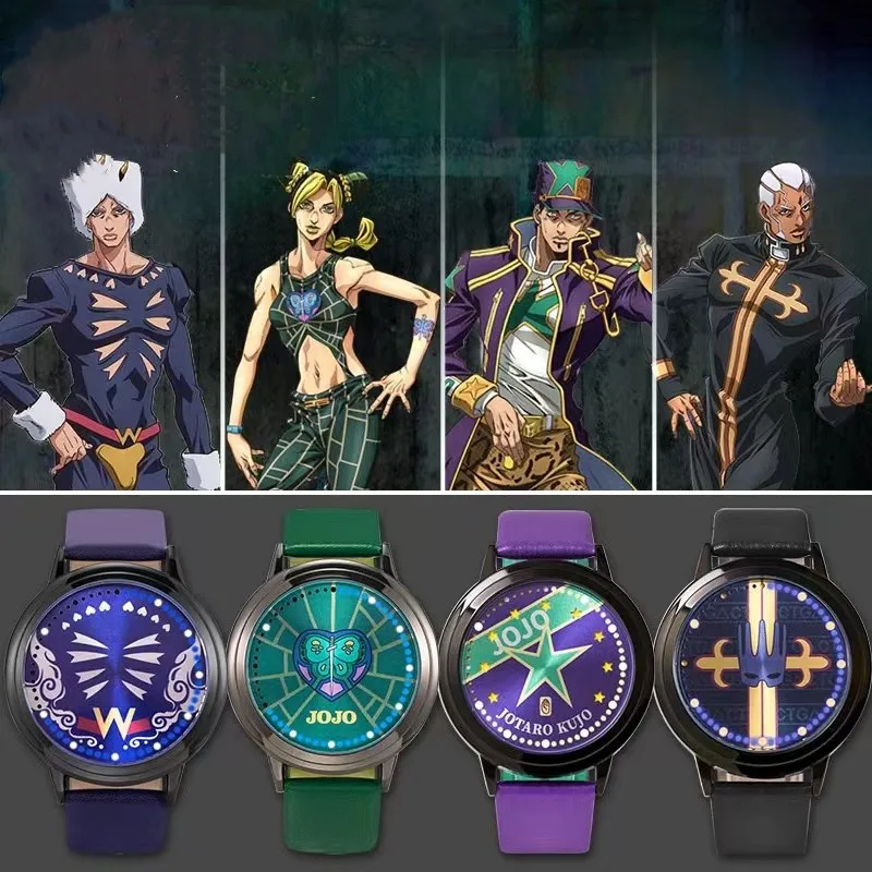 JoJo's Bizarre Adventure Watch LED Touch Screen Wristwatch Fashion Water Resistant Watches Cosplay Fans Gift