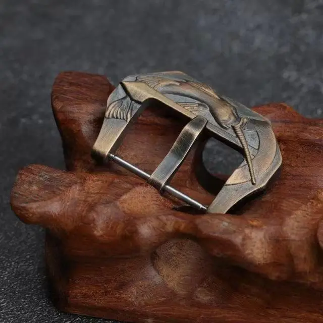 

BRONZE SWORD BUCKLE FEATHER JAPANESE STYLE 20 22 24 26MM NON-STAINLESS STEEL PURE COPPER