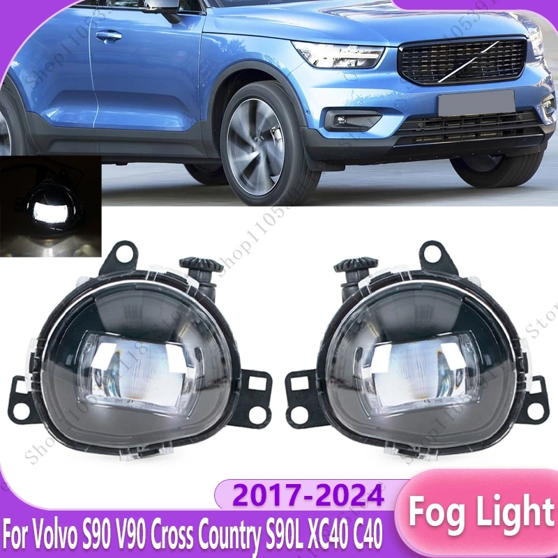 Car Front Bumper DRL Fog Lamp Daytime Running Light Fog Light  For Volvo S90 V90 Cross Country S90L XC40 C40 32365034 32365035