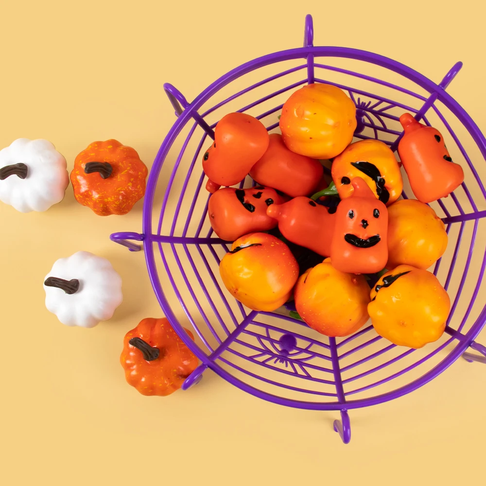 1/3 قطعة هالوين الأسود العنكبوت ويب السلطانية أطباق فاكهه خدعة أو علاج الحلوى البسكويت سلة الاطفال هدايا زينة حفلات الهالوين