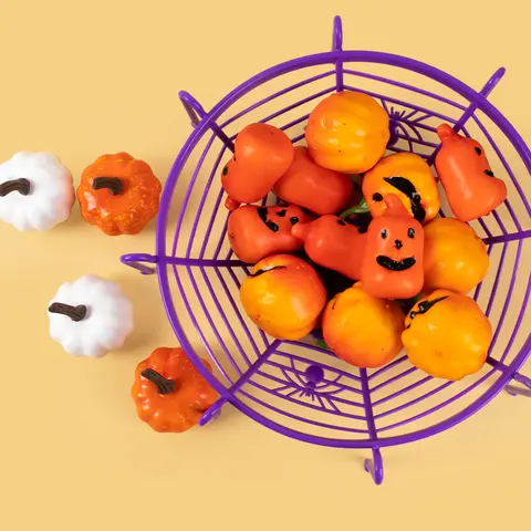 1/3 st Halloween svart spindelnätsskål fruktfat bus eller godis kakkorg barnpresenter halloweenfestdekorationer 10 best sales godisbordsdekorationer - №1