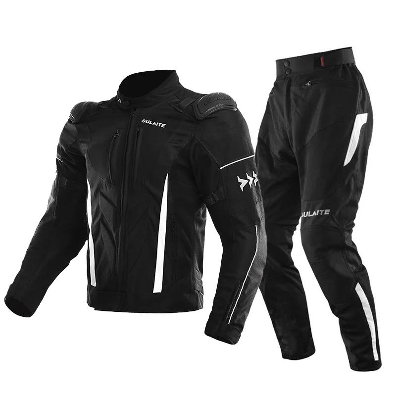 Highway motorcycle riding suit jacket and pants Durable and breathable in summer male Racing suit equipment