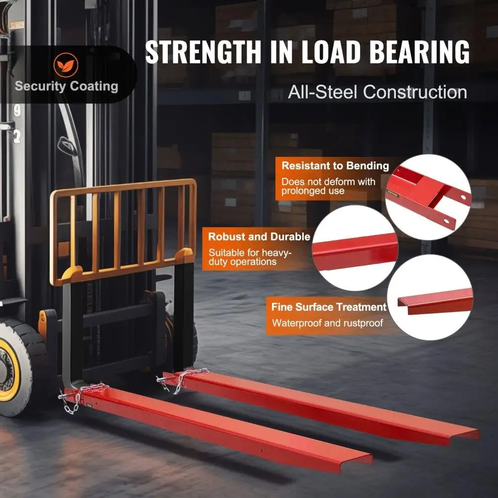 Pallet Fork Extensions, 72" Length 4.5" Width, Heavy Duty Carbon Steel Fork Extensions for forklifts , 1 Pair for forklift