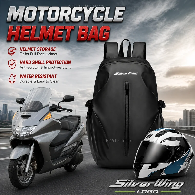 

Knight Backpack Motorcycle Helmet Bag Travel Equipment Waterproof Large Capacity For Honda FCS600 Silver Wing SilverWing GT400
