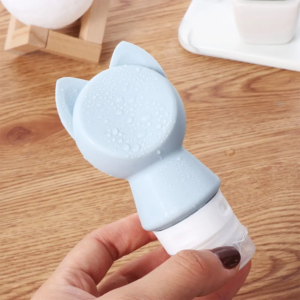 Portable Silicone Refillable Bottle Cartoon Cute Empty Travel Packing Press for Lotion Shampoo Cosmetic Squeeze Containers