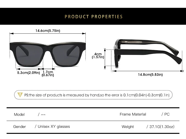 Marke Polarisierte Sonnenbrille Frauen Unisex Männer Solide Cp Edelstahl Kern Bein UV400 Quadrat Sonnenbrille Für Fahren Casual – Detail 5