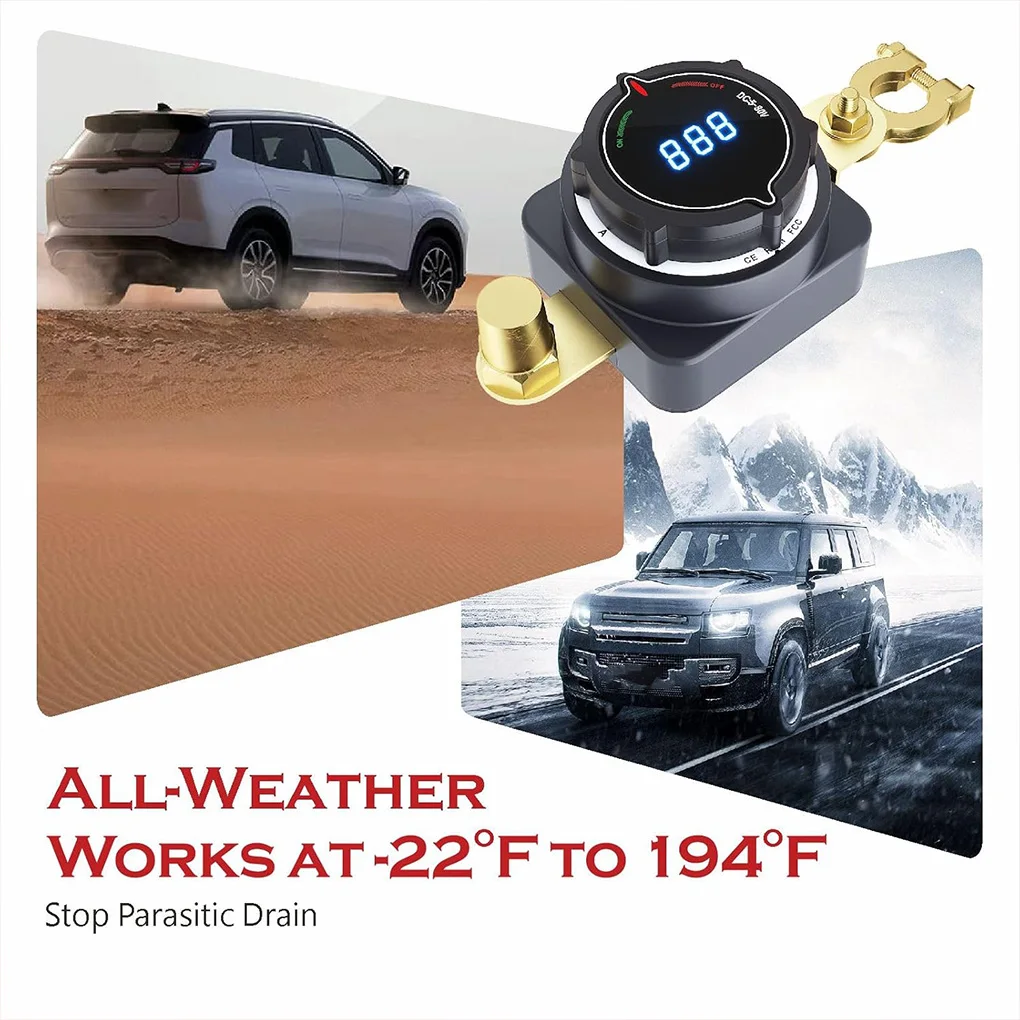 

Выключатель мощного аккумулятора с дисплеем параметра, главный изолятор 5-80 В, выключатель отключения питания для автомобиля, лодки, автофургона