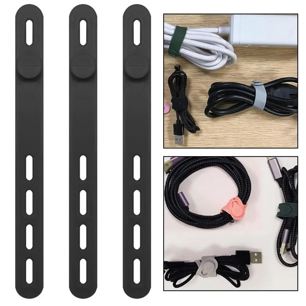 Cable Management Tool 20pcs Silicone Cable Organizer Set with Adjustable Buckle Closure Reusable for Multiple for Tangle-free