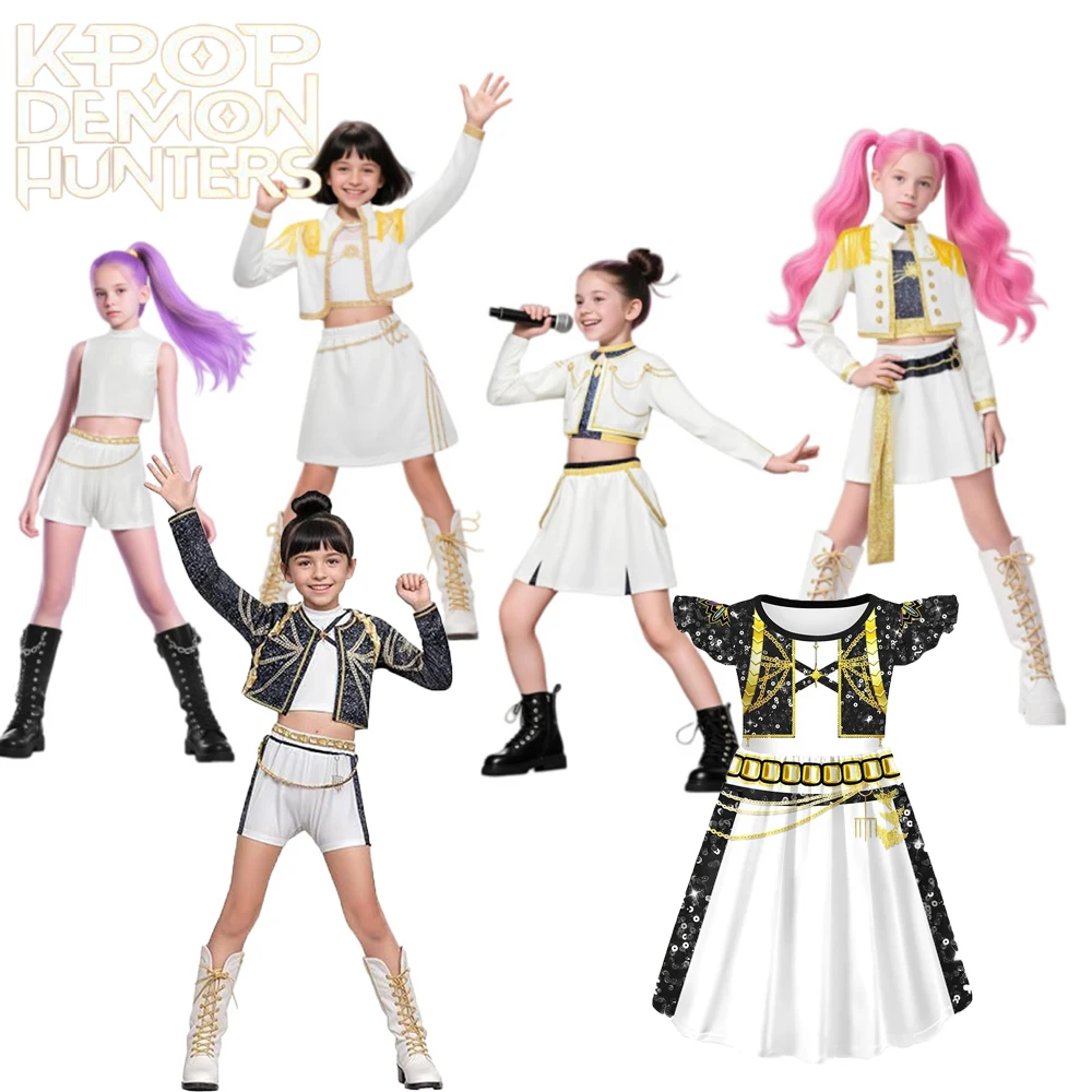 

Аниме KPop Охотники на демонов Руми Зои Мира Косплей Костюм Одежда Мультяшные костюмы для ролевых игр Хэллоуин Карнавальные костюмы для женщин