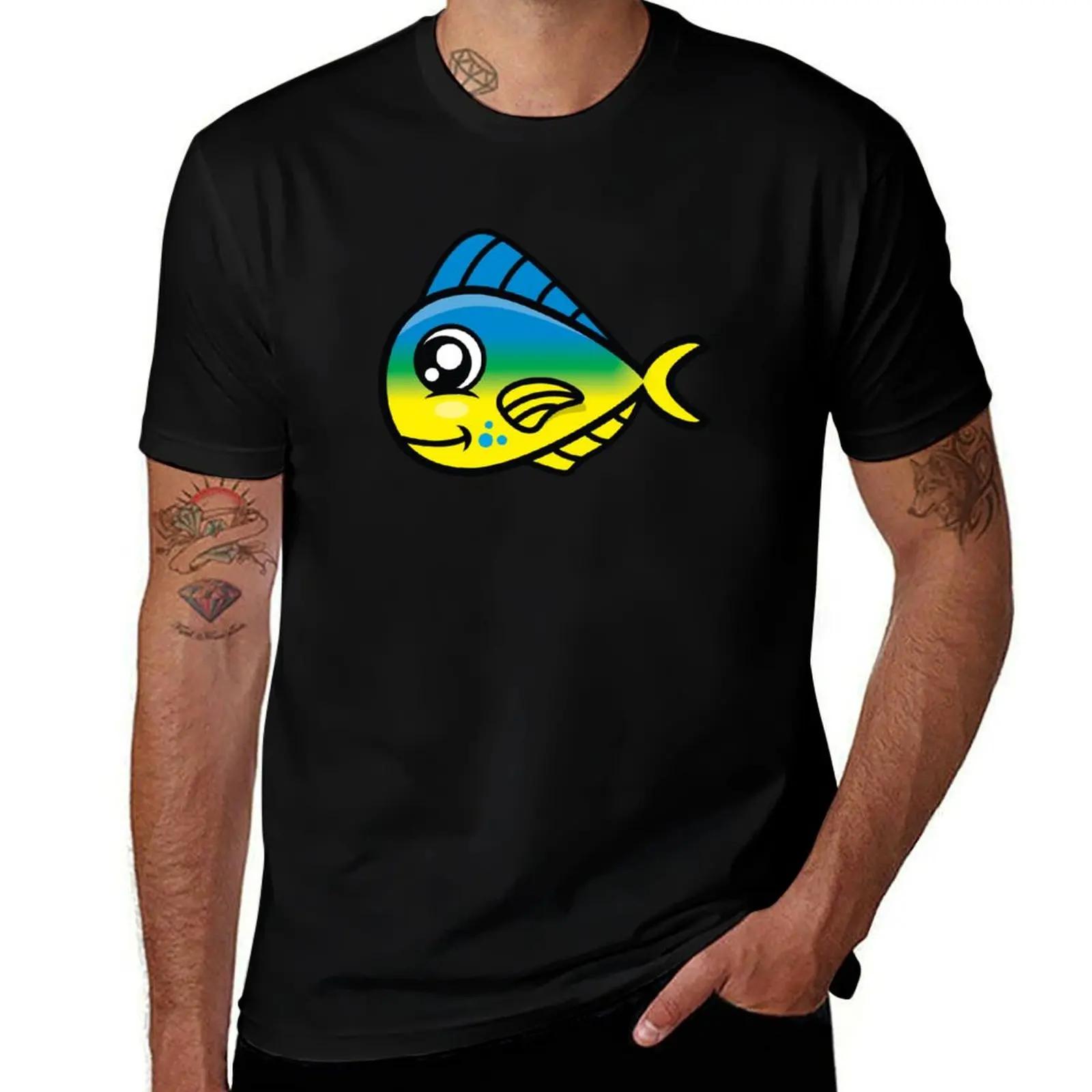 

t graphic cotton man graphic shirt Cute man shirt man t 100% T-Shirt Mahi-Mahi t Fish shirts