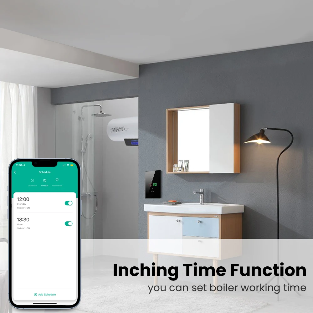 AVATTO 4400W /20A Smart WiFi Kessel Schalter mit 15/30 minTimer Funktion, wasser Heizung Schalter Stimme Arbeitet Für Alexa Google Hause