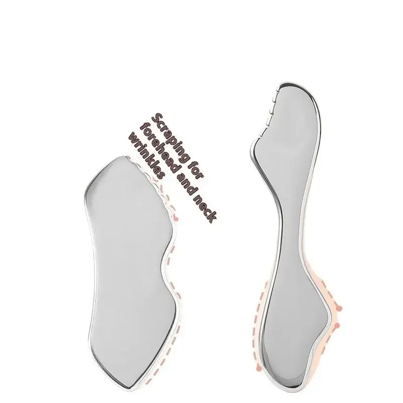Roestvrijstalen gezichtsroller Gua Sha Set - Gezichtshalsmassagehulpmiddel voor huidverstrakking Lifting Schoonheidsverzorging