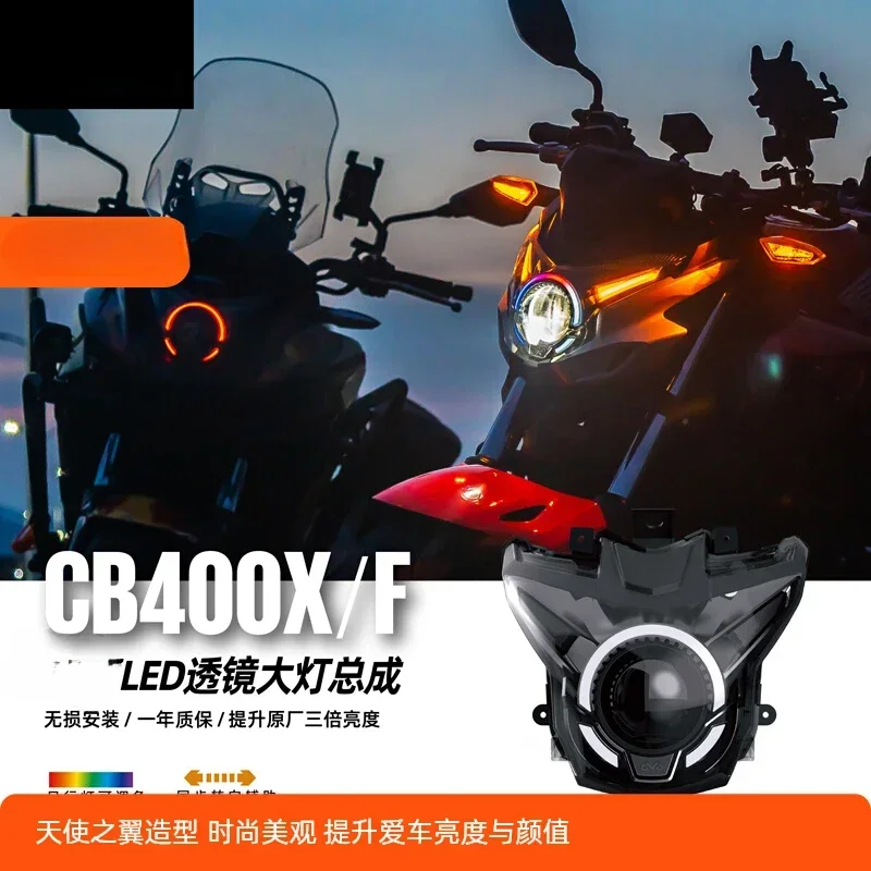 For CB400X/F Angel Wings LED Headlight Assembly Upgrade Motorcycle Modified Lens Accessories