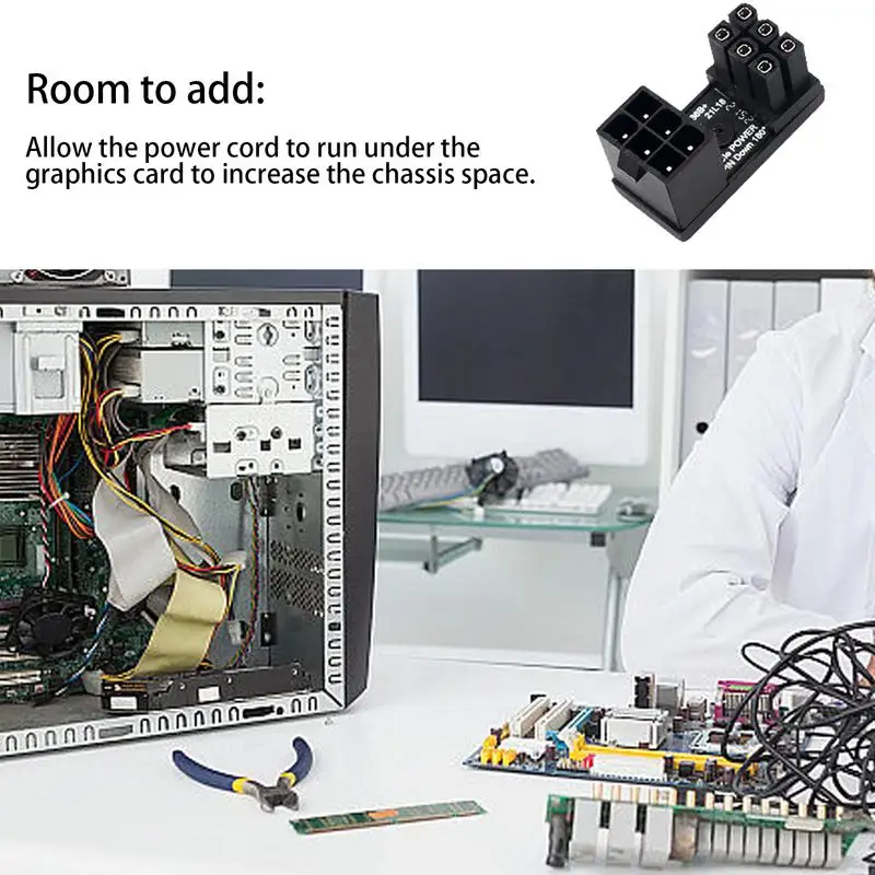 Grafische Kaart 8-Pins Connector 6/8 Pin Power Adapter Connector 180 Graden Haakse Adapter Stuurconnector Bord Gpu Adapter Voor