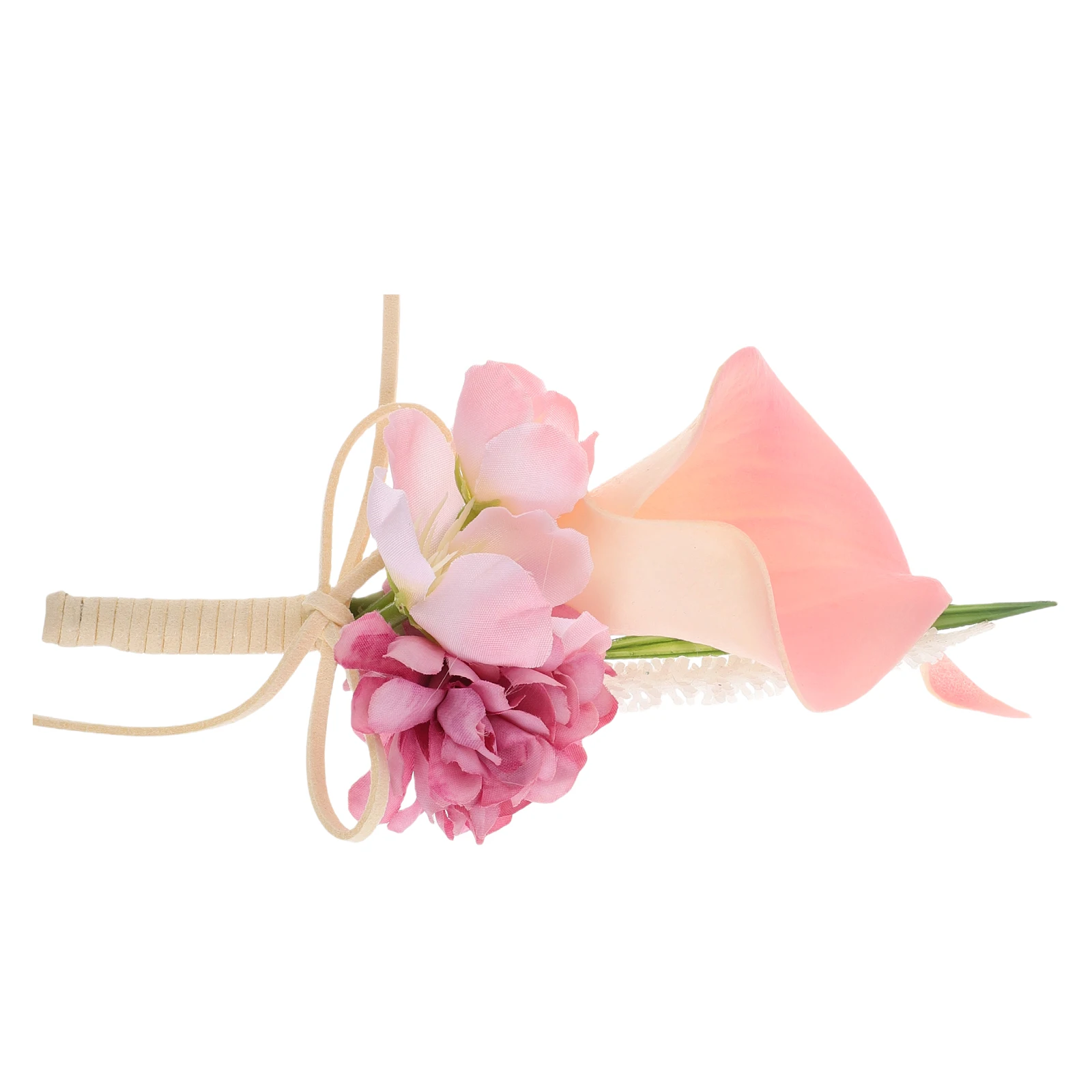 

Wedding Lily Brooch Zinc Alloy Groom Accessories Formal Dinners Boutonniere Set Artificial Flower Realistic Design Durable