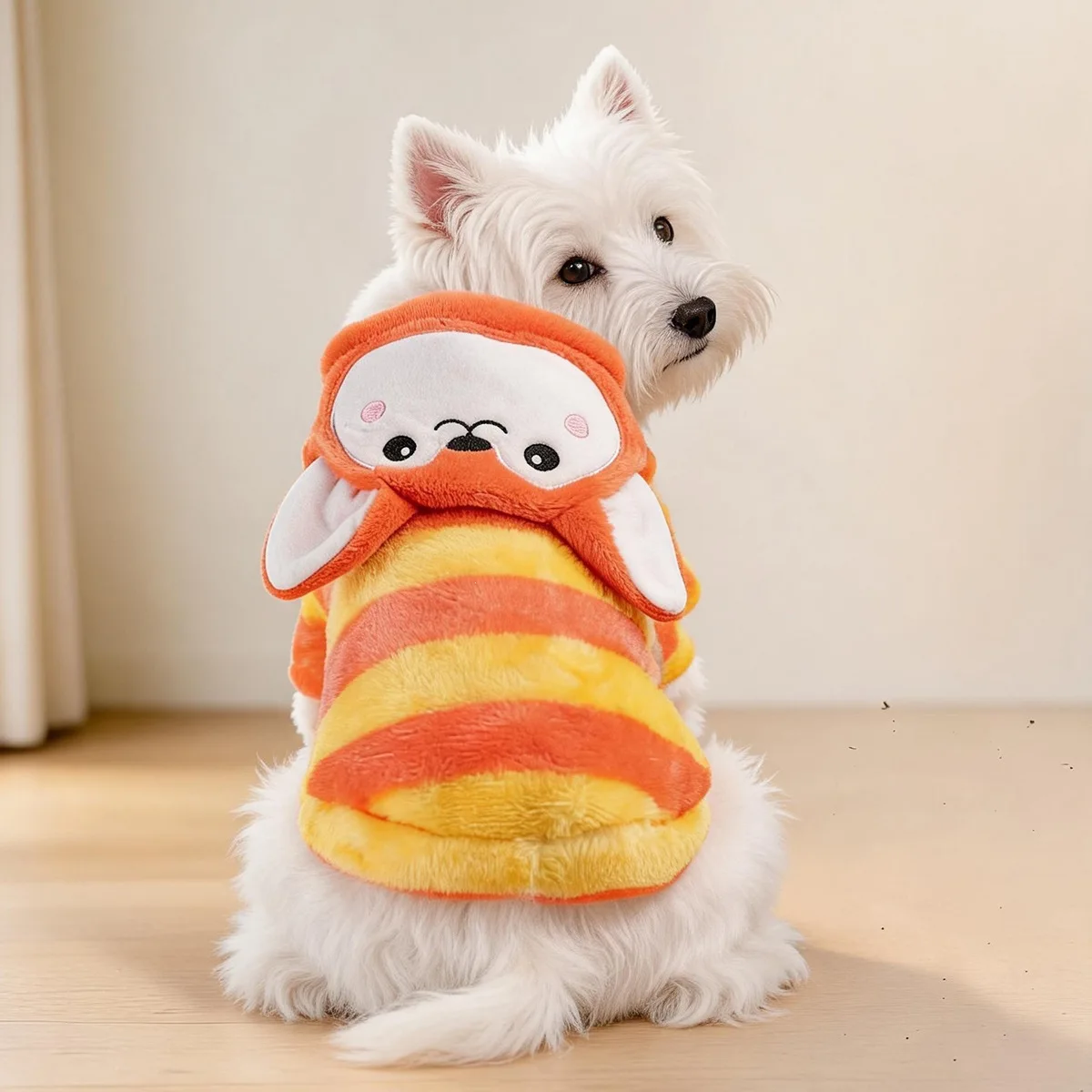 Lustiges Halloween-Kostüm für kleine Hunde, Fleece, warm, Cosplay, Haustier, Corgi, französische Bulldogge, Welpe, mittelgroße Kleidung, Mantel, Jacke, Zubehör – Detail 5
