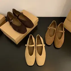 Bailamos Brand New Women Flats Round Toe Shallow Slip On Ladies Casual Ballet Shoes Soft Real Leather Eelgant Dress Shoes Size41