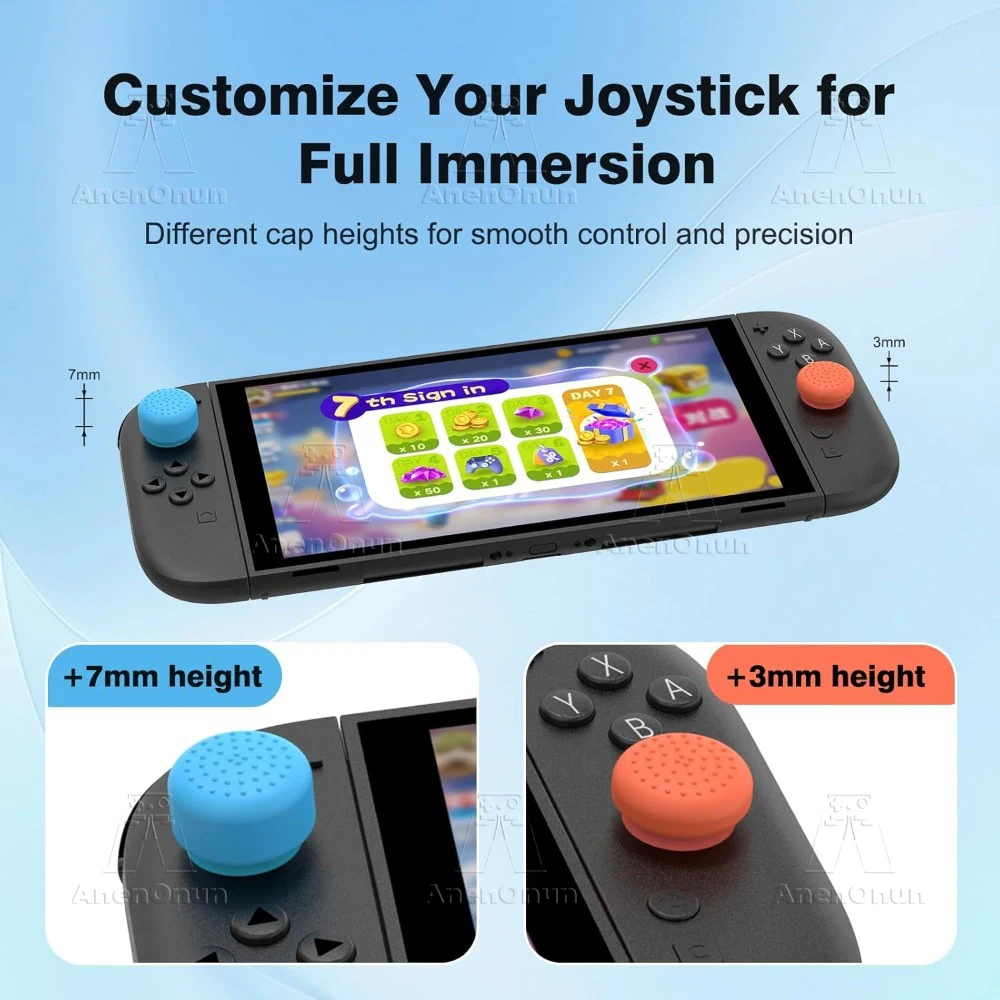 Daumengriffkappen für Switch 2 Premium 3D Analog-Stick Weiche Silikon-Schutzabdeckung Rutschfeste Joycon 2 Joystick-Kappen Zubehör – Detail 1