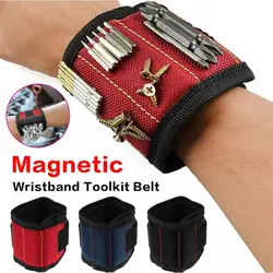 Pulsera magnética para sujetar tornillos, clavos, brocas de perforación, soporte para herramientas de muñeca, cinturones con imanes fuertes, cinco filas de diez imanes