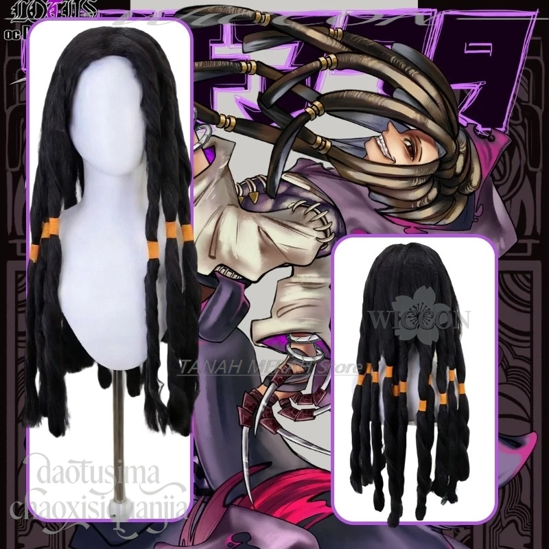 

Anime Gachiakuta Cosplay Jabber Wongar Long Black Cornrows Box Braids Cool Punk Y2K High Quality Synthetic Hair Halloween Party