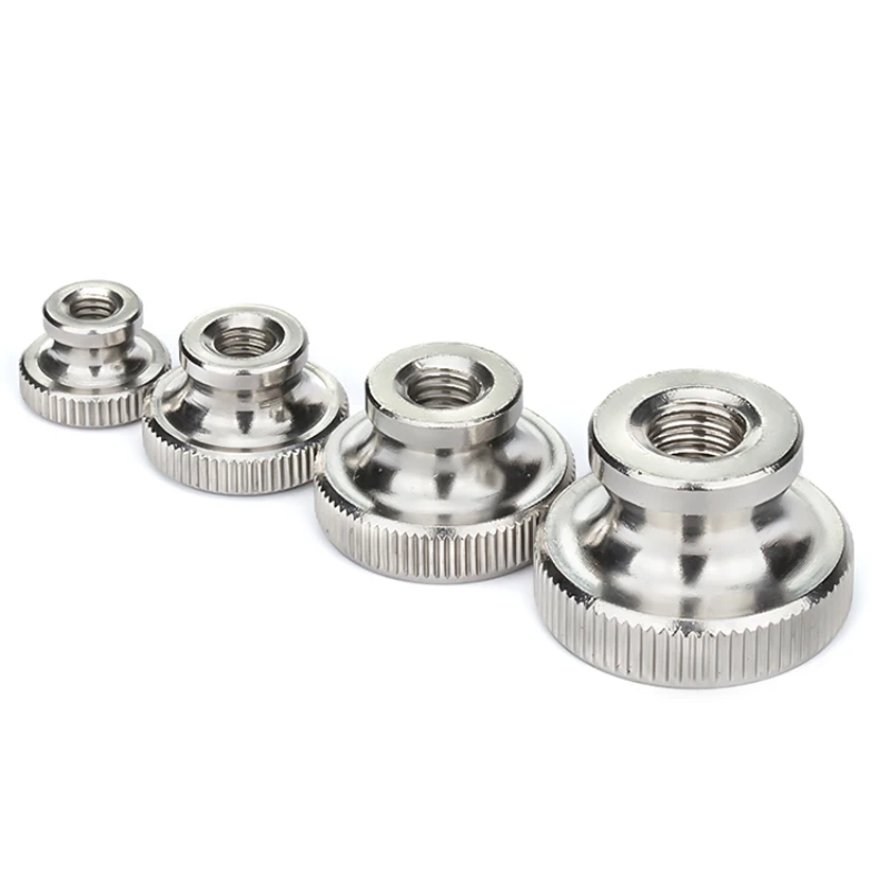 304 Stainless Steel Hand Twisted Nut High Head Knurled Nut M3M4M5M6M8M10 M12 Through Hole Blind Hole Advertising Decorative Nail