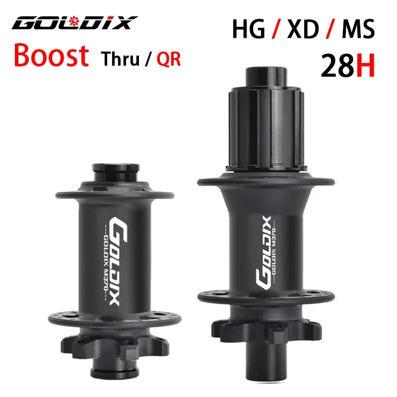 GOLDIX Boost Hub Cube 28 Furos Mountain Bike Sealed Bearing Ratchet 36T J-Bend 6-nails Disc Brake Hub for Shimano SRAM Cassette