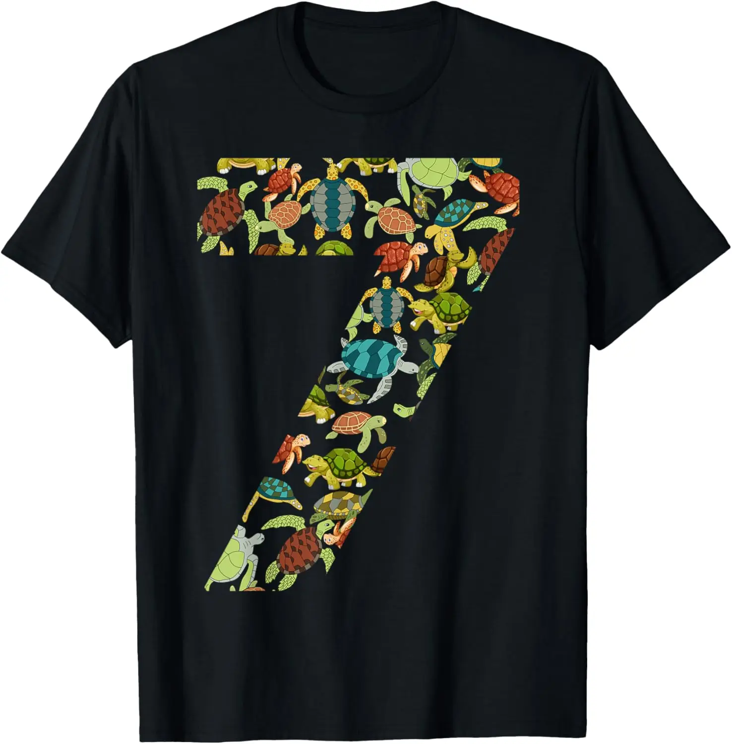 

Funny 7 Tortoise Ocean Sea Turtle 7th Bday 7 Years Old T-Shirt