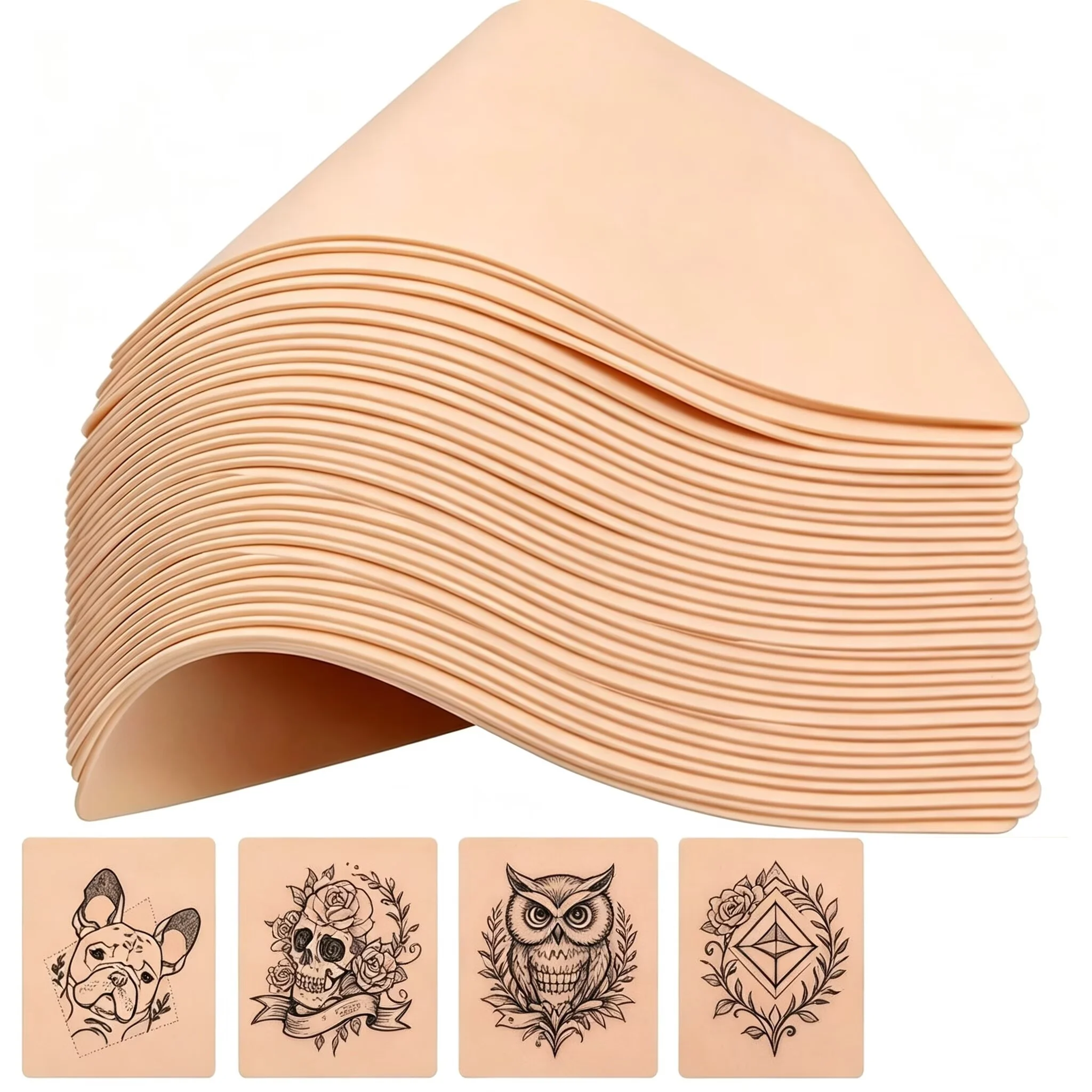 3/5/10/15PCS Tattoo Practice Skin Blank Fake Tattoo Skin Synthetic Leather for Permanent Makeup Tattoo Beginner Exercise Tool
