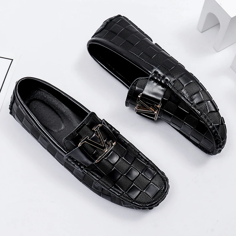 

Мужские лоферы с круглым носком, повседневные, высококачественные, удобные, из натуральной кожи, нескользящие, на мягкой подошве, для вождения