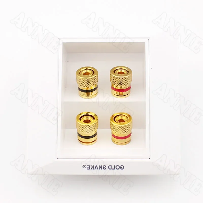 

6pcs/lot Good Quality Banana Audio Panel For Gold Snake 4 Interface Speaker Wire Box Plug Connector