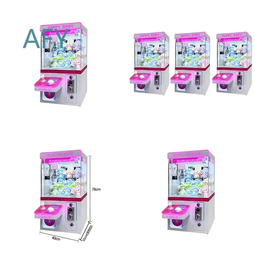 New Age for Pink Mini Doll Machine for Crane Claw Grab Gift Machine for Coin Operated Household Stainless Steel Vending