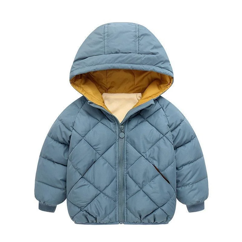 Spring New Children Down Jackets Autumn Boys Girls Fashion Thick Warm Outerwear Baby Hooded Clothes Kids Cotton Coats 3-8 Year