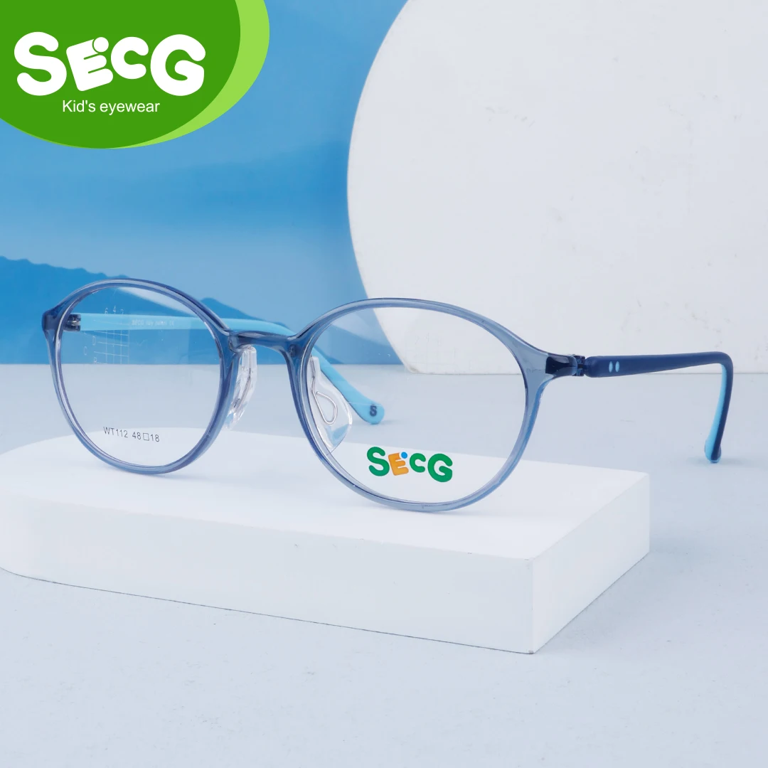 

SECG Vitality and Fashion Children Glasses TR90 Round Optical Boys and Girls Soft Optical for Students Myopia hyperopia Frames